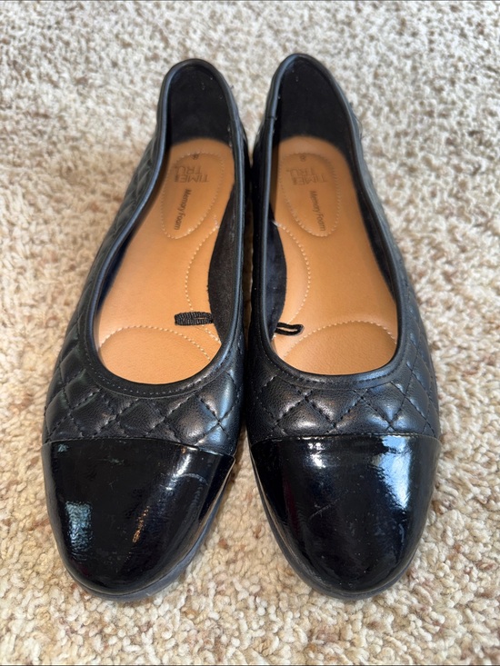 Time and Tru Shoes - Time and Tru Black Quilted Ballet Flats - 8